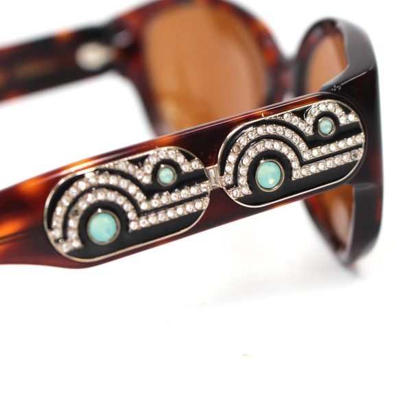 BVLGARI Limited Edition Tortoise Crystal Stone Embellished Sunglasses Oversized main image 7